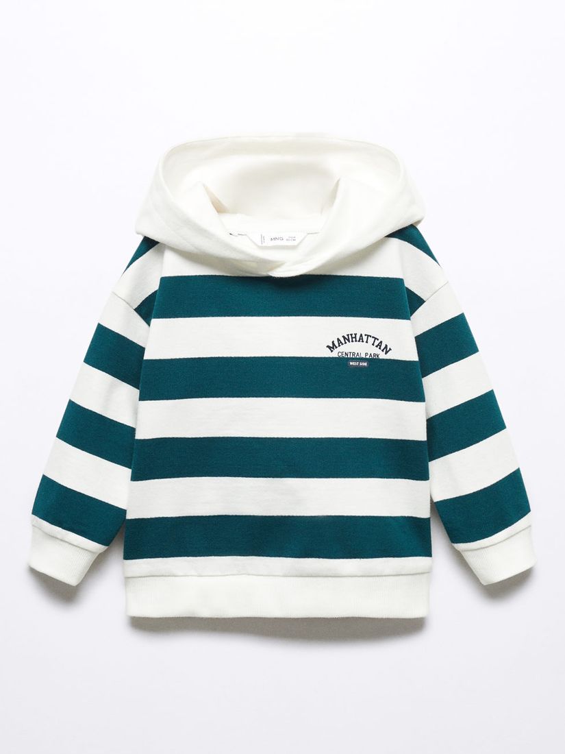 Buy Mango Baby Rugby Striped  Hooded Sweatshirt, Dark Green Online at johnlewis.com