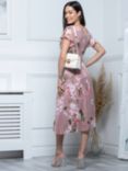 Jolie Moi Amia Printed Mesh Dress, Pink/Multi