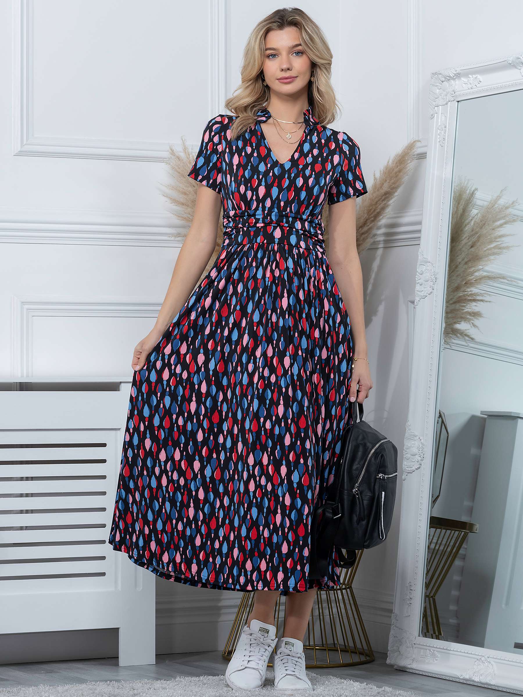 Buy Jolie Moi Mabrouka Midi Dress, Navy/Multi Online at johnlewis.com