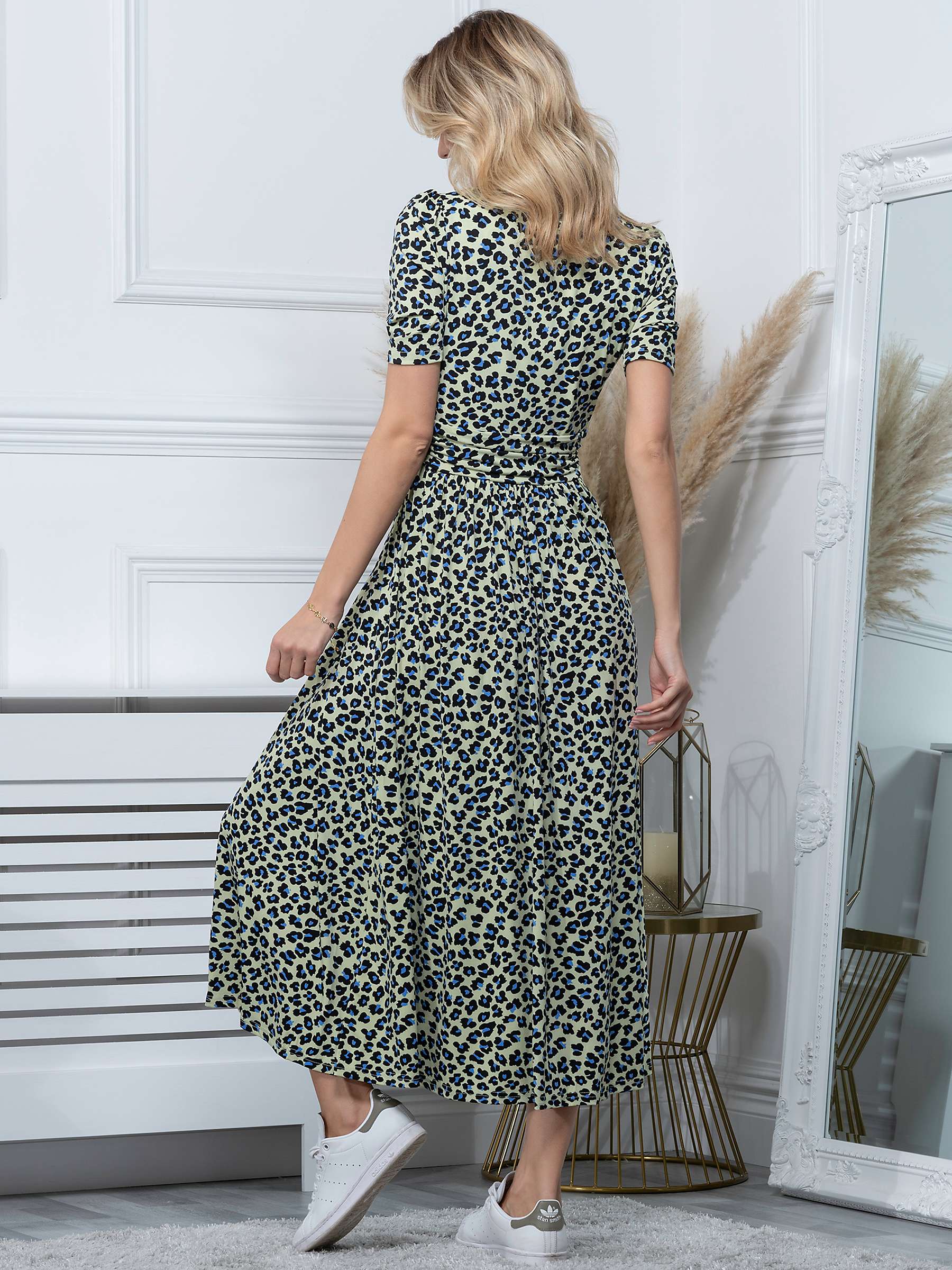 Buy Jolie Moi Selene Animal Print Midi Dress, Yellow Online at johnlewis.com