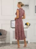 Jolie Moi Kynlee Frilly Shoulder Midi Dress, Pink/Multi