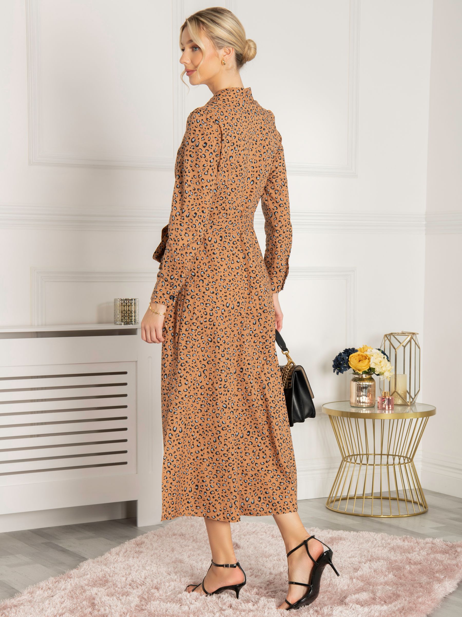 Buy Jolie Moi Vihana Shirt Midi Dress, Brown/Multi Online at johnlewis.com