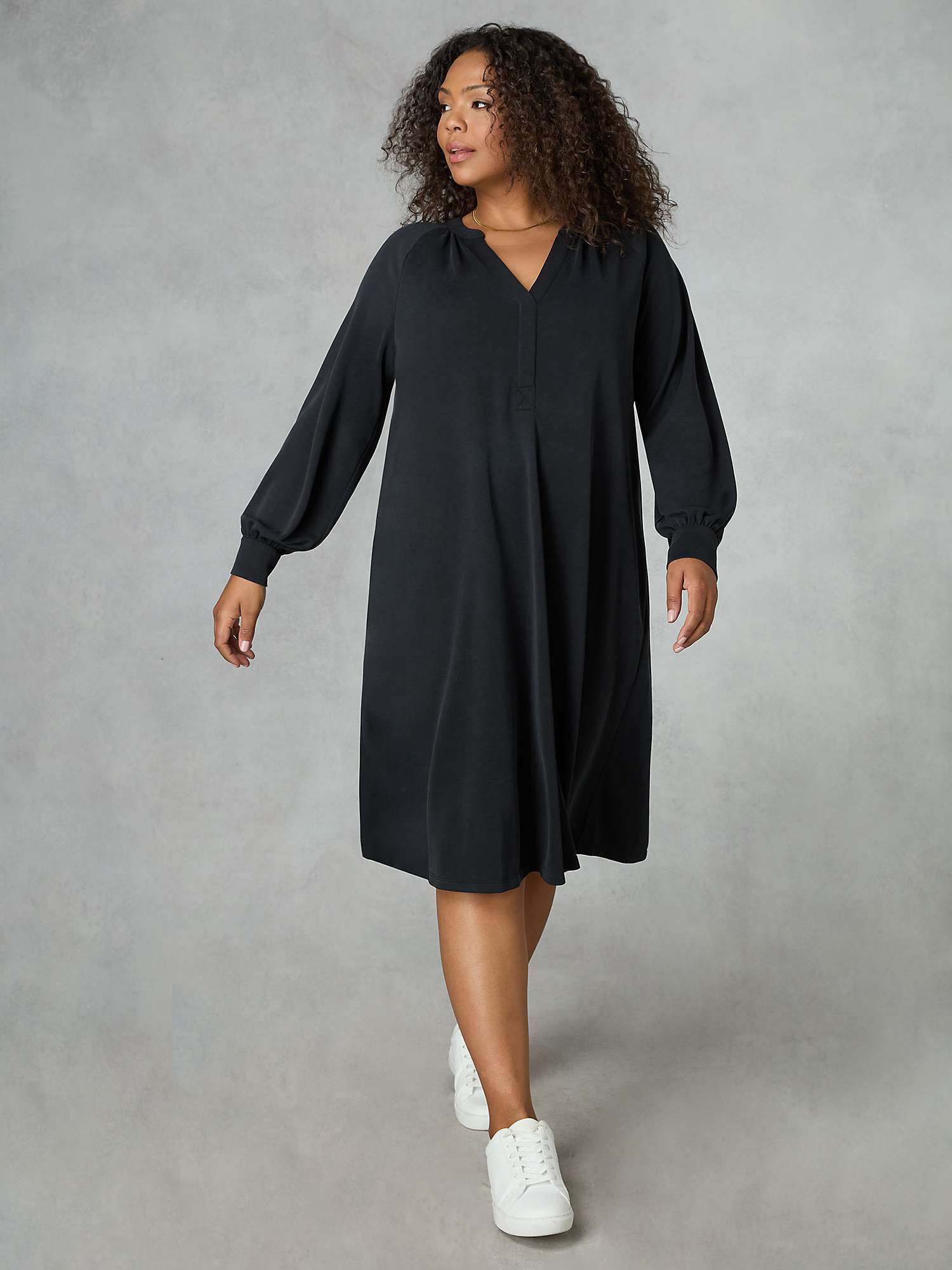 Buy Live Unlimited Curve Jersey Swing Dress, Black Online at johnlewis.com