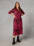 Live Unlimited Curve Floral Print Jersey Empire Seam Dress, Petite, Pink