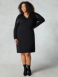 Live Unlimited Curve Cashmere Blend Sequin Jumper Dress, Black