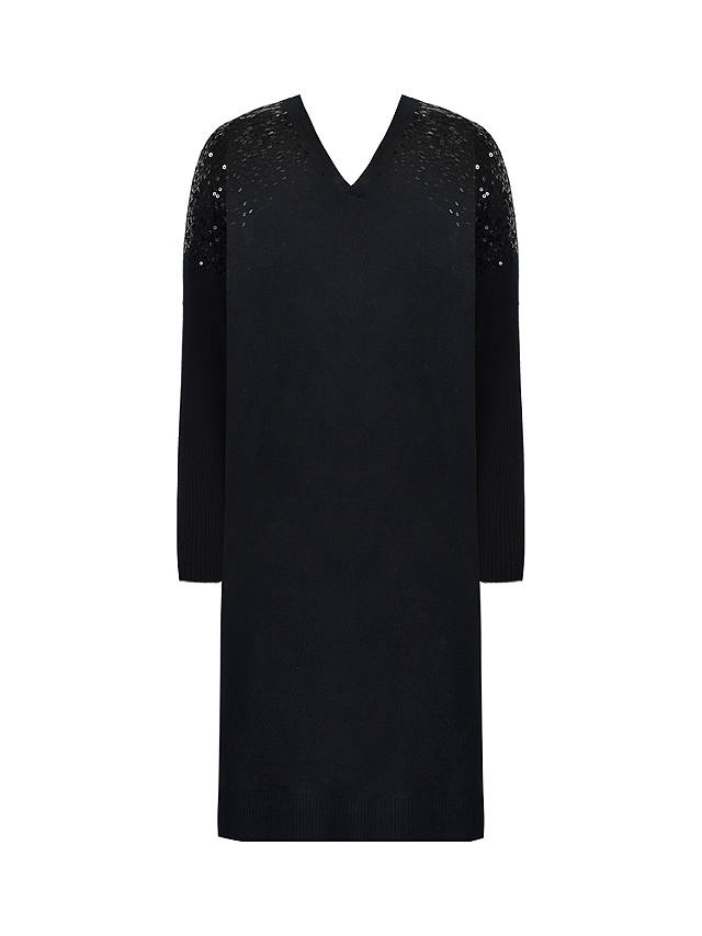 Live Unlimited Curve Cashmere Blend Sequin Jumper Dress, Black