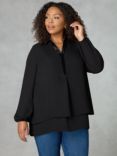 Live Unlimited Curve Satin Underlayer Shirt, Black, Black