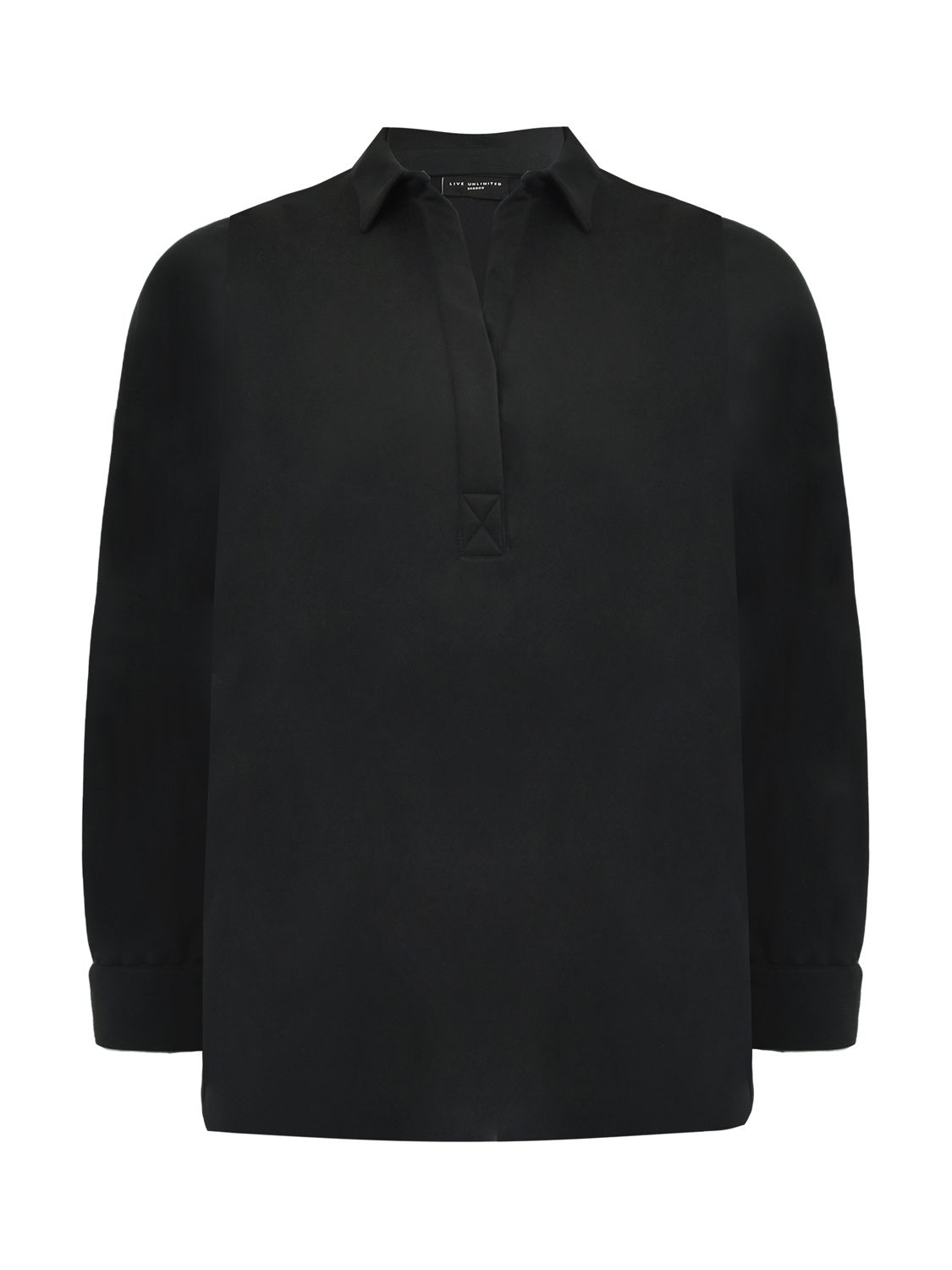 Live Unlimited Curve Longline Jersey Shirt, Black at John Lewis & Partners