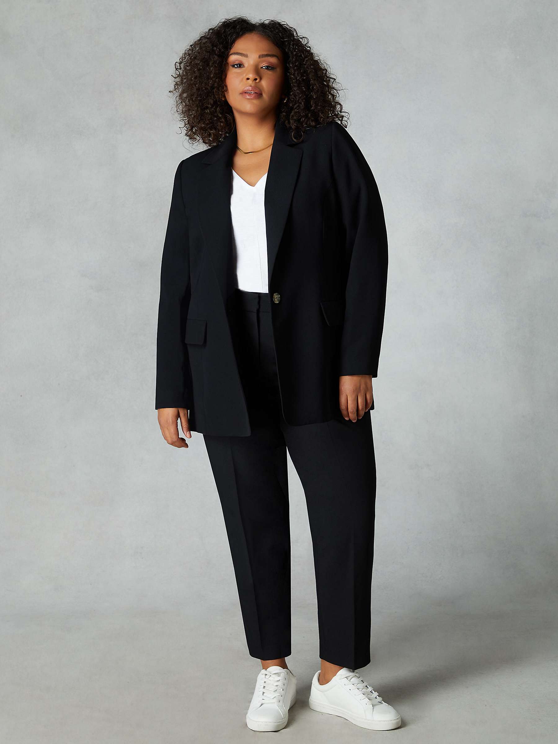 Buy Live Unlimited Curve Stretch Tapered Regular Length Trousers, Black Online at johnlewis.com