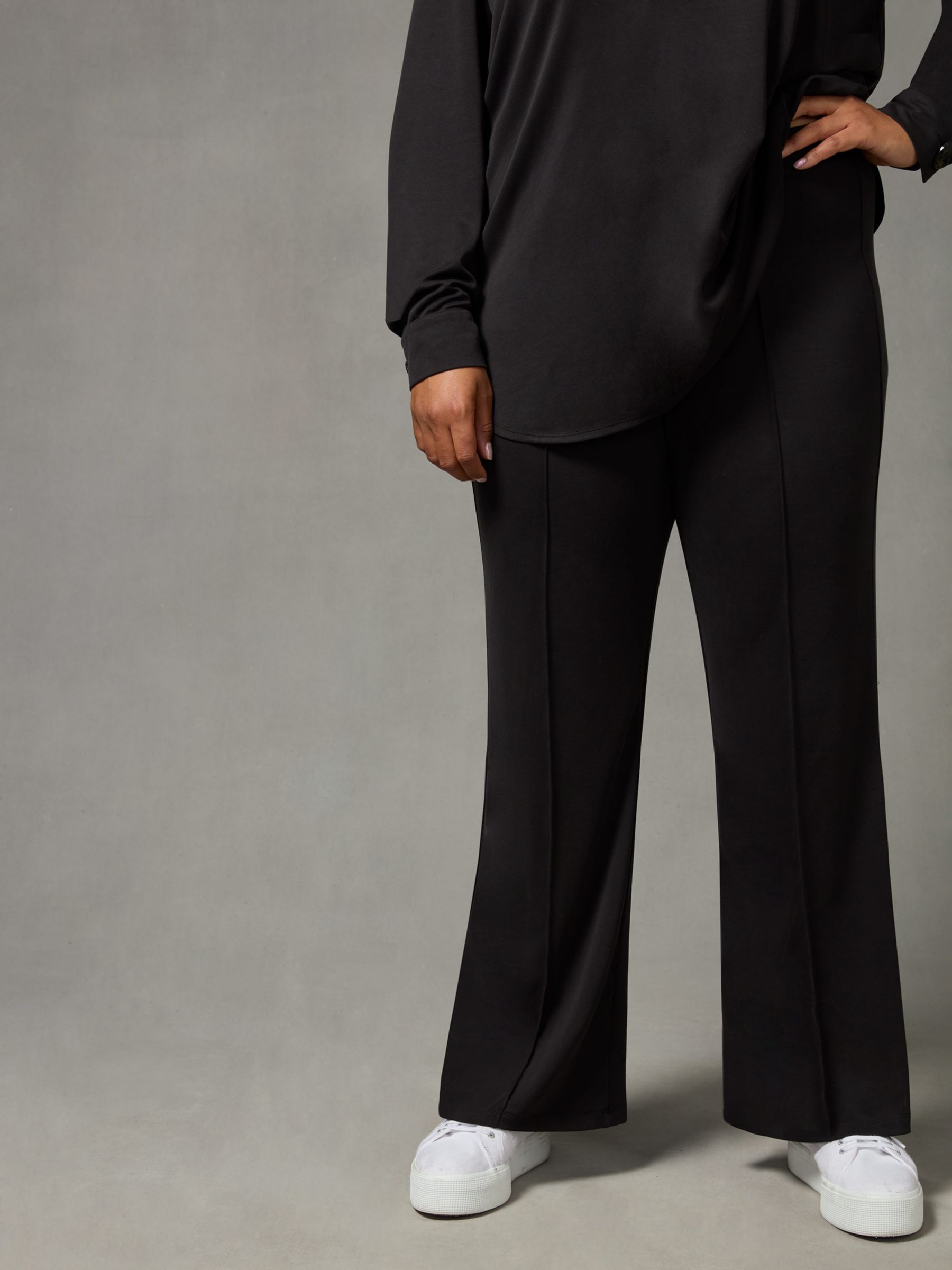 Buy Live Unlimited Curve Jersey Bootleg Trousers, Black Online at johnlewis.com