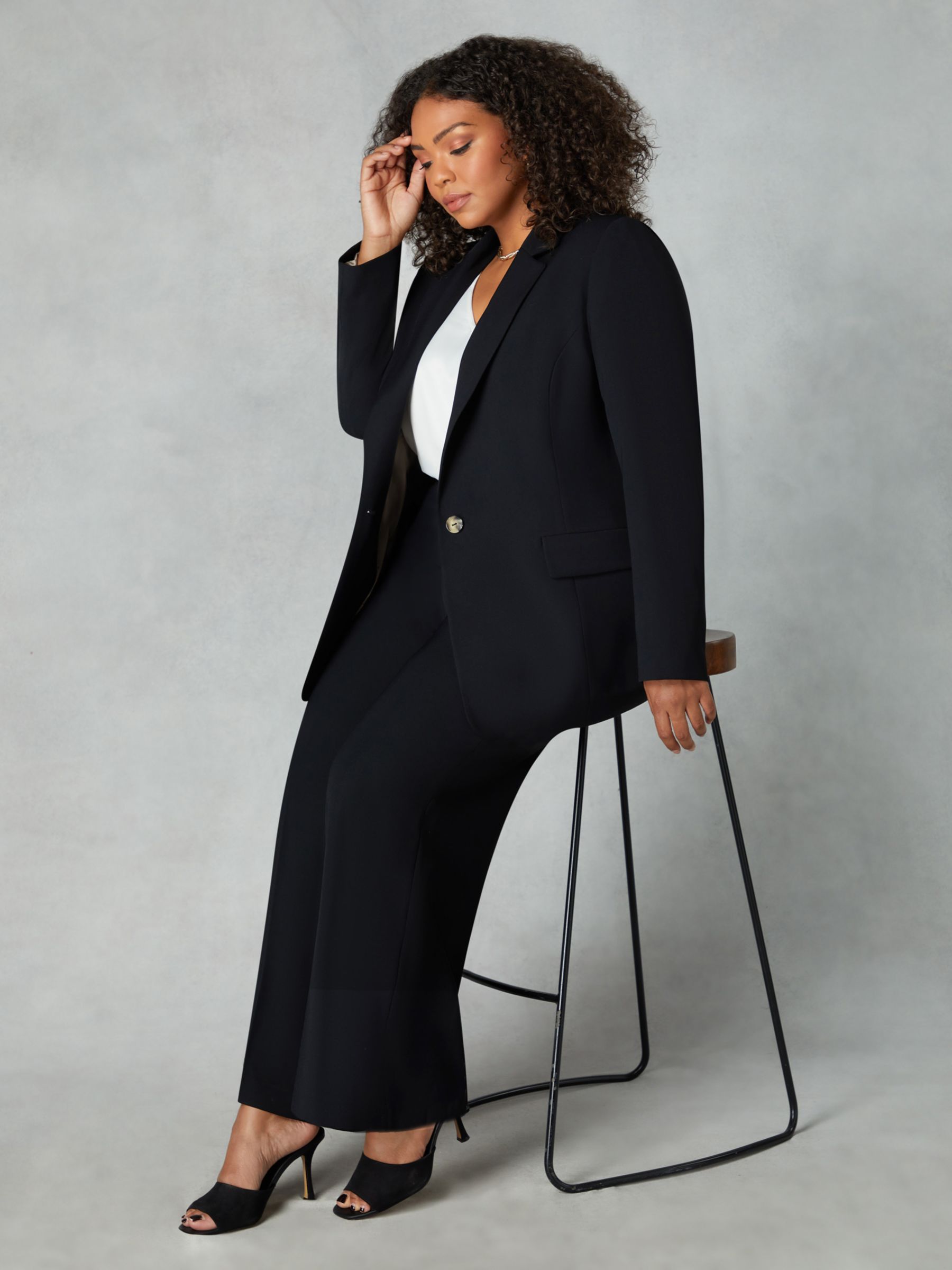 Live Unlimited Curve Jersey Bootleg Trousers, Black at John Lewis & Partners