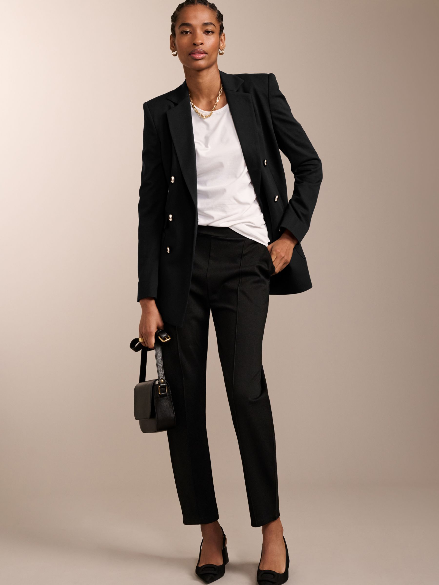 Baukjen Elizabeth Tailored Trousers, Caviar Black at John Lewis & Partners