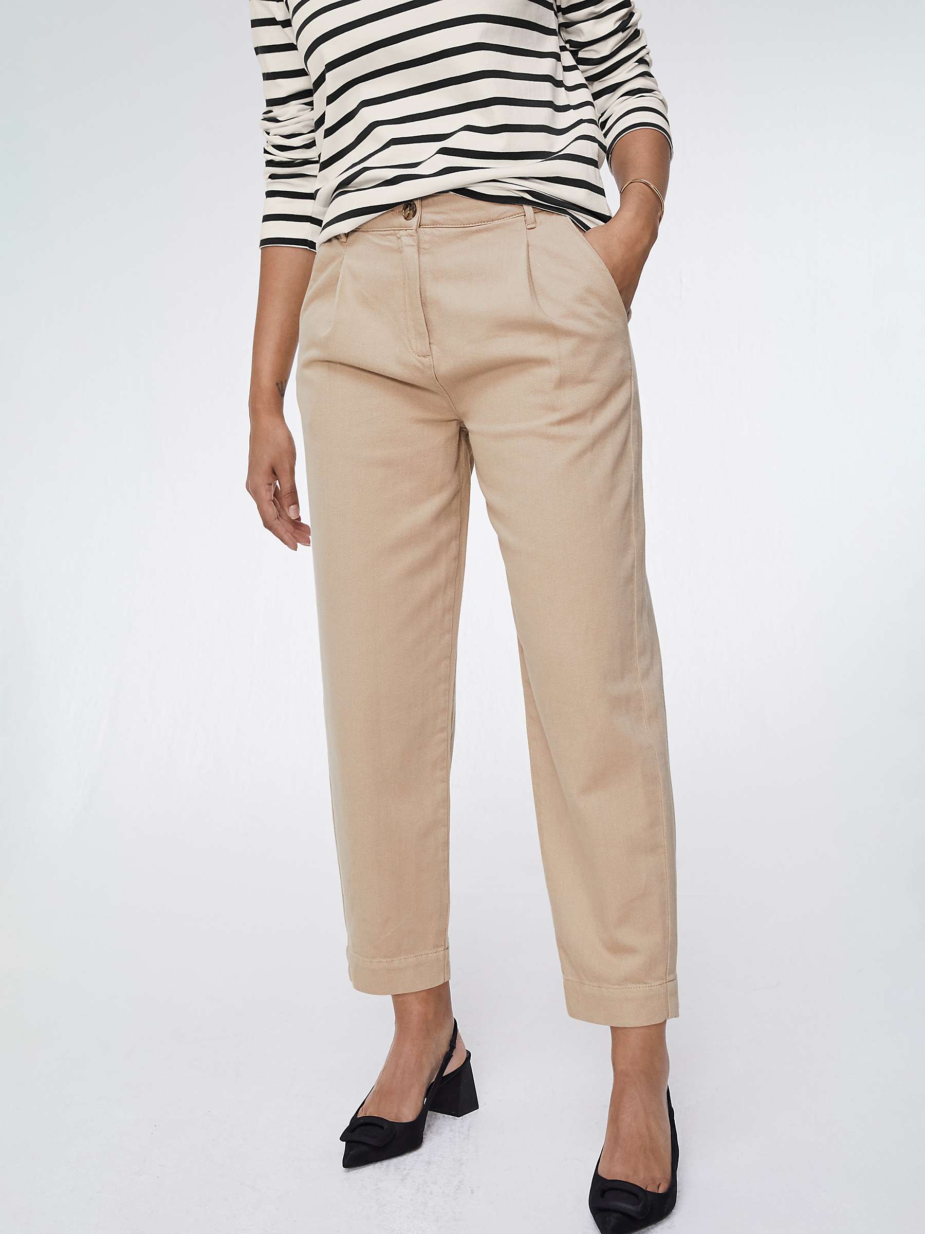 Buy Baukjen Paola Plain Chino Trousers, Sand Online at johnlewis.com