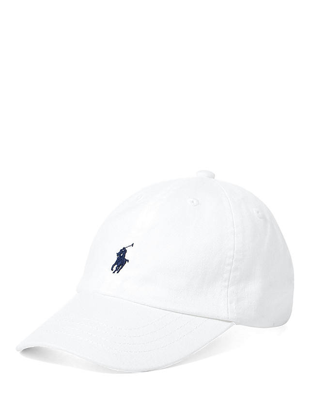 Ralph Lauren Kids' Cotton Signature Logo Cap, White