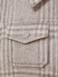 Reiss Kids' Peridoe Check Wool Blend Zip Through Jacket, Oatmeal