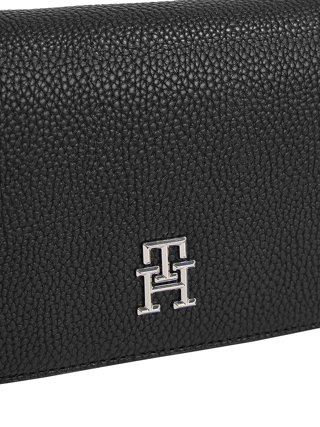 Tommy Hilfiger Emblem Flap Over Crossbody Bag, Black