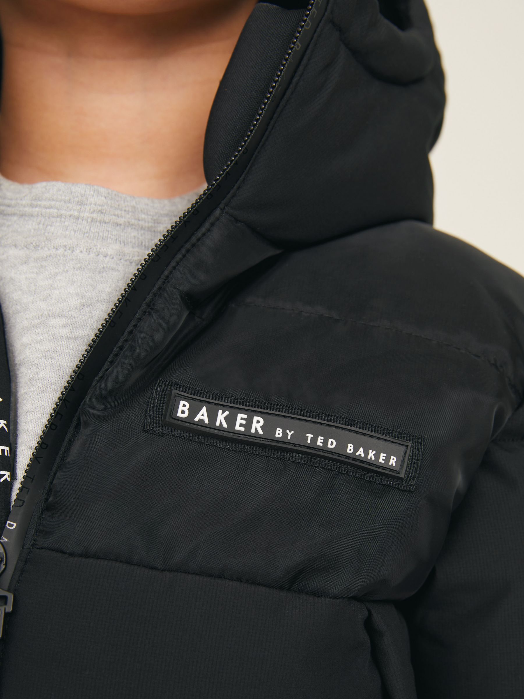 Ted Baker Kids' Baker Logo Puffer Jacket, Black, 10 years