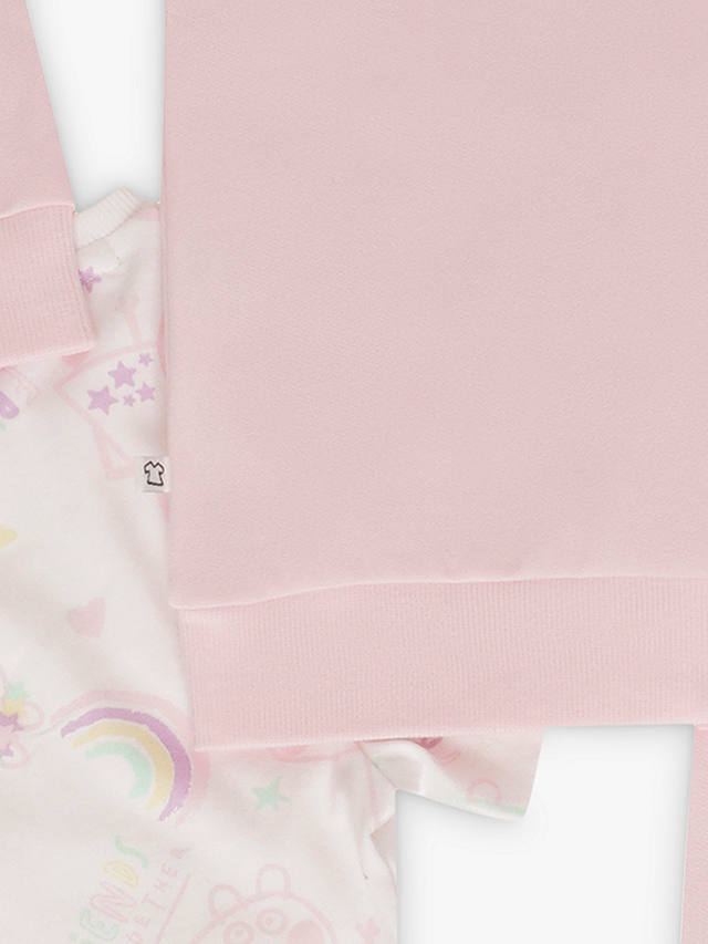 Brand Threads Kids' Peppa Pig Three Piece Cotton Jogger Set, Pink