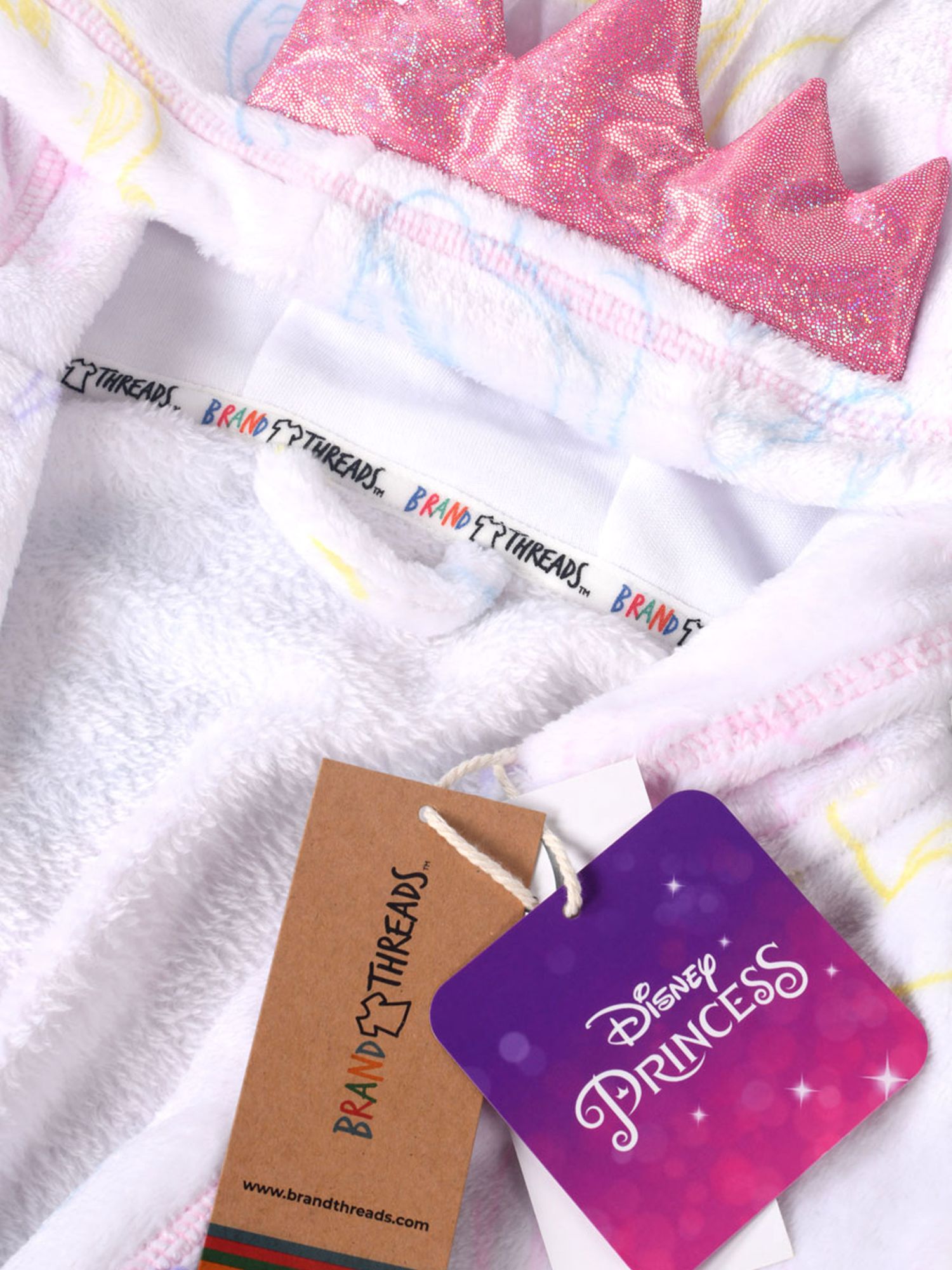 Buy Brand Threads Kids' Disney Princess Hooded Dressing Gown, Multi Online at johnlewis.com