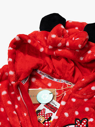 Brand Threads Kids' Minnie Hooded Onesie, Red/White