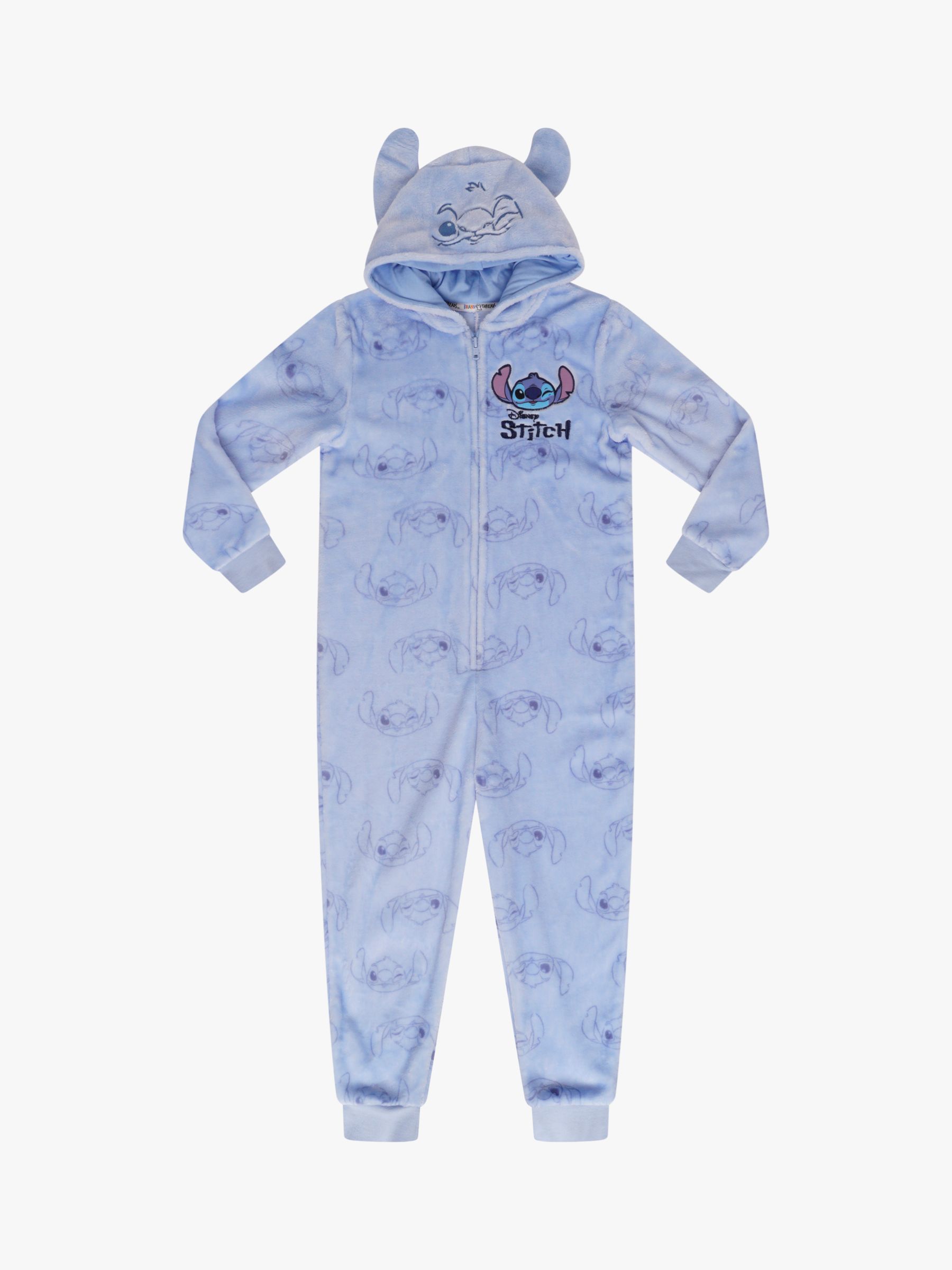 Buy Brand Threads Kids' Disney Stitch Hooded Onesie, Blue Online at johnlewis.com