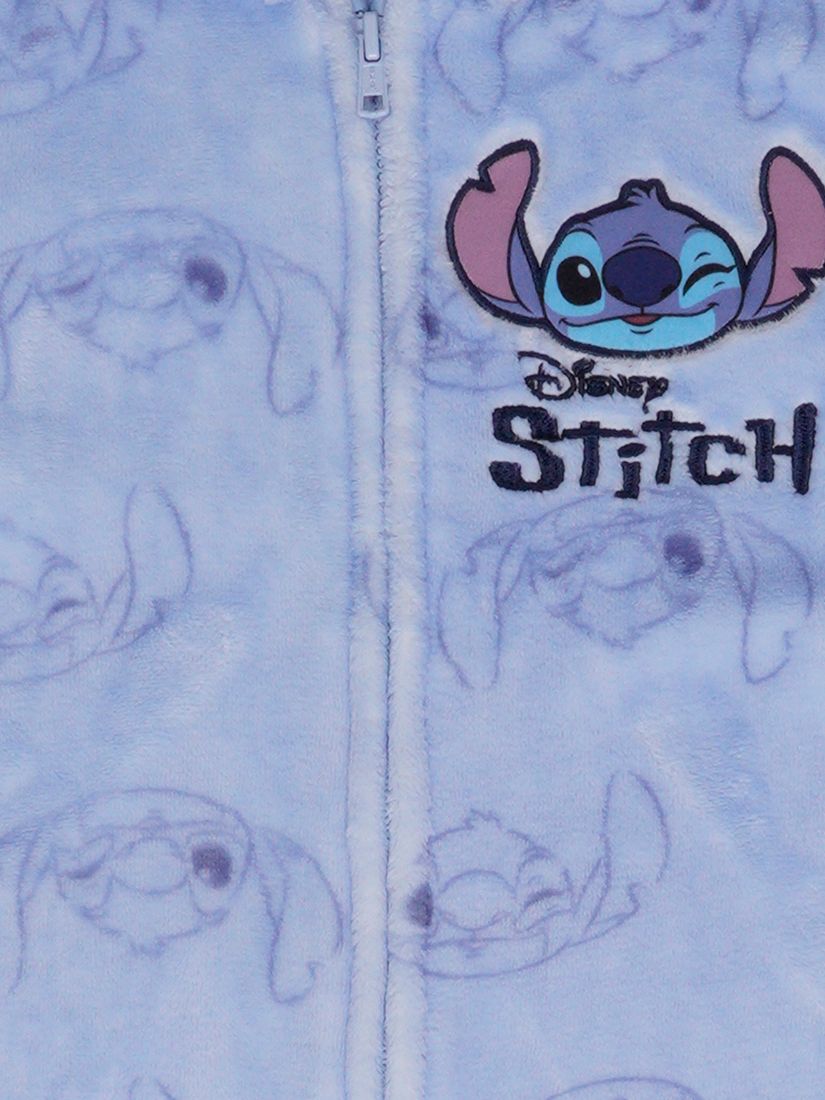 Brand Threads Kids' Disney Stitch Hooded Onesie, Blue, 7-8 years
