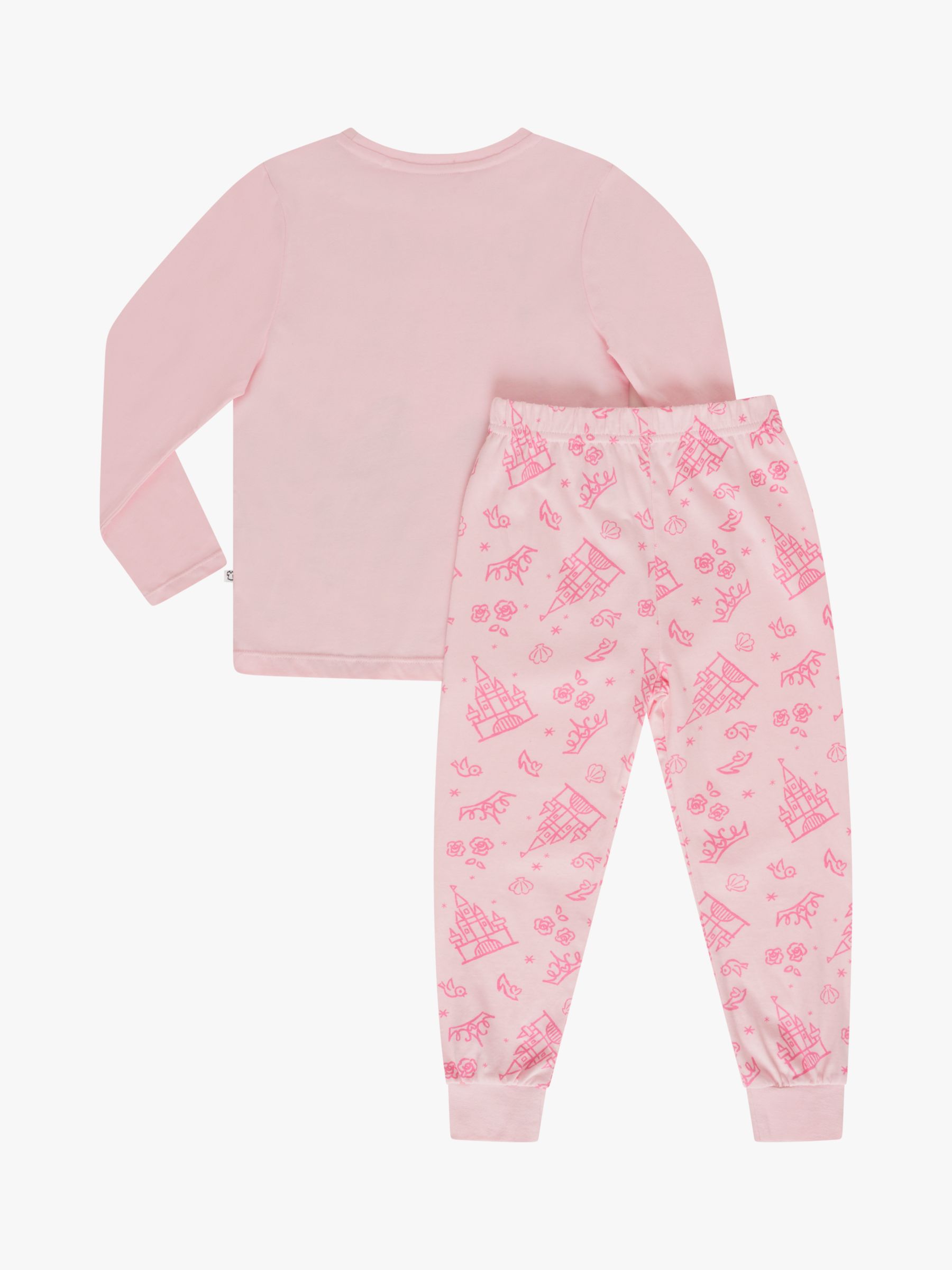 Brand Threads Kids' Disney Princess Long Sleeve Pyjamas, Pink at John Lewis  & Partners