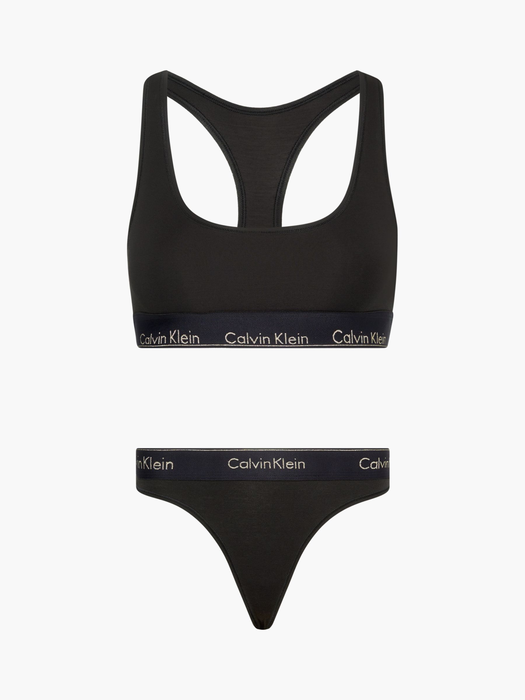 Calvin Klein Modern Cotton Bralette, Black at John Lewis & Partners