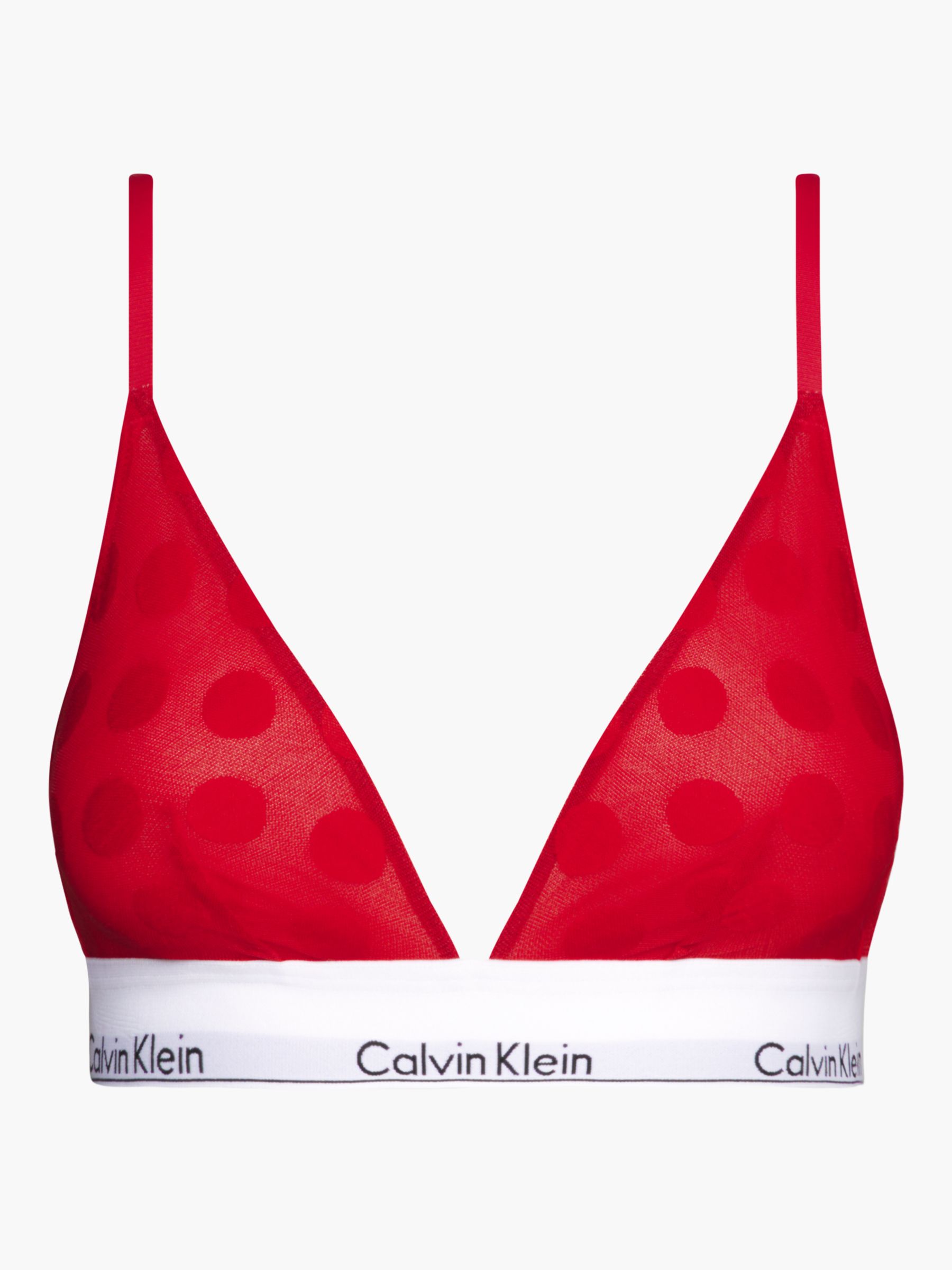 Calvin Klein Exclusive Modern Cotton Sheer Dot Unlined Triangle Bralette In  Blue for Women