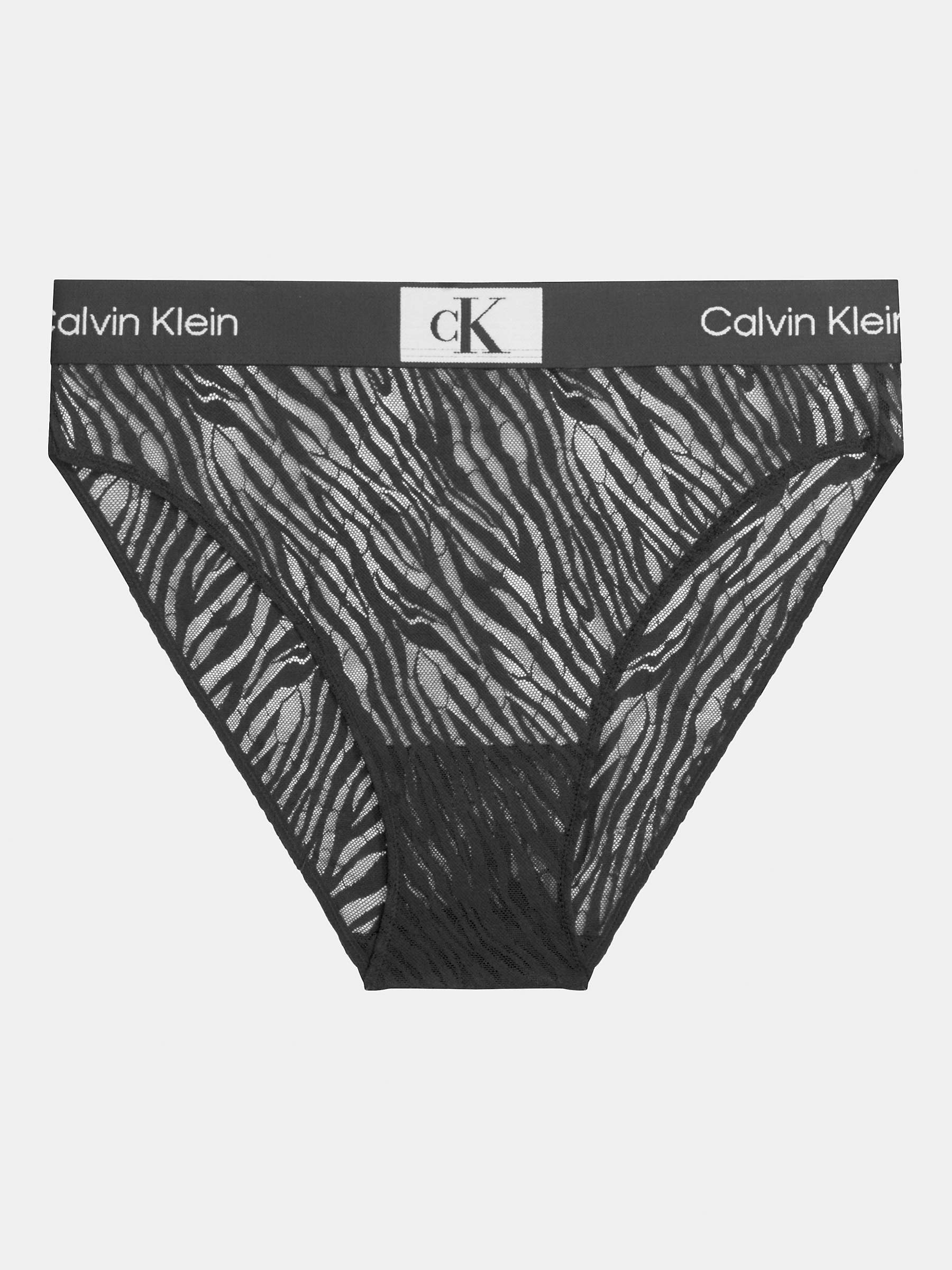 Buy Calvin Klein Animal Lace Bikini Briefs, Black Online at johnlewis.com