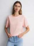 Reiss Sofia Casual Fit Crew Neck T-Shirt, Pink
