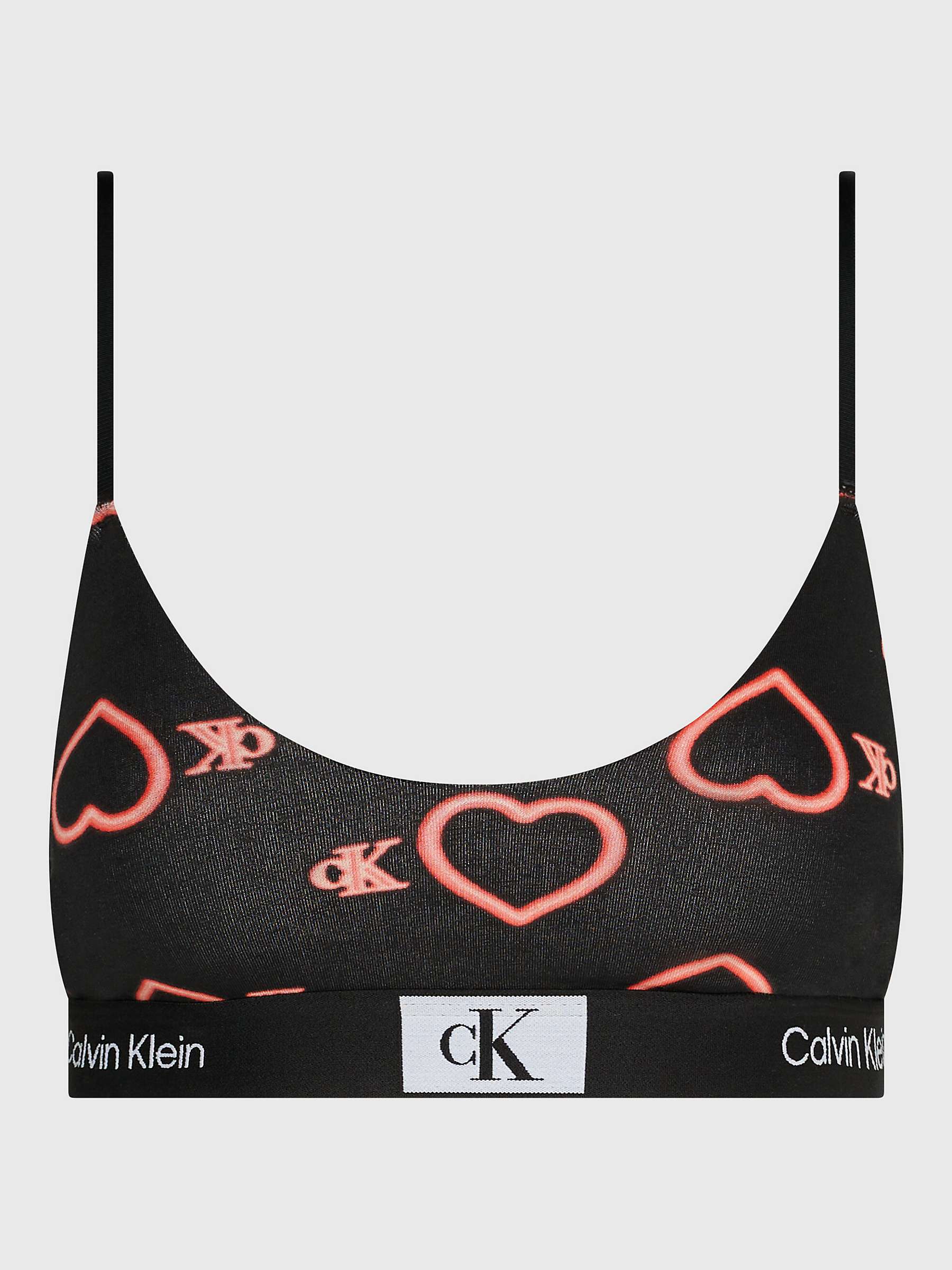 Buy Calvin Klein 1996 Vday Neon Hearts Bralette, Black Online at johnlewis.com
