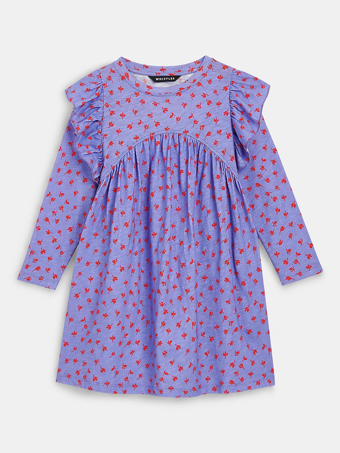 Buy Whistles Kids' Scattered Petal Print Dress, Purple/Red Online at johnlewis.com
