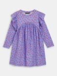 Whistles Kids' Scattered Petal Print Dress, Purple/Red, Purple/Red