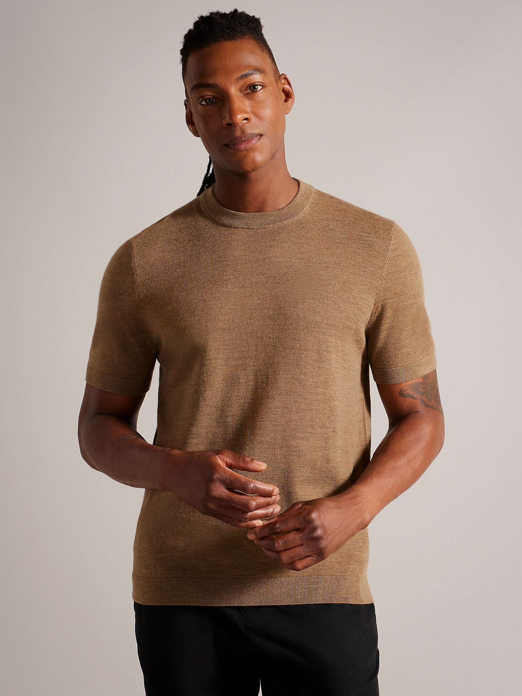 Buy Ted Baker Senti Wool Short Sleeve Knitted T-Shirt Online at johnlewis.com