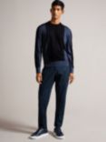 Ted Baker Mitted Merino Wool Crew Neck Jumper, Navy