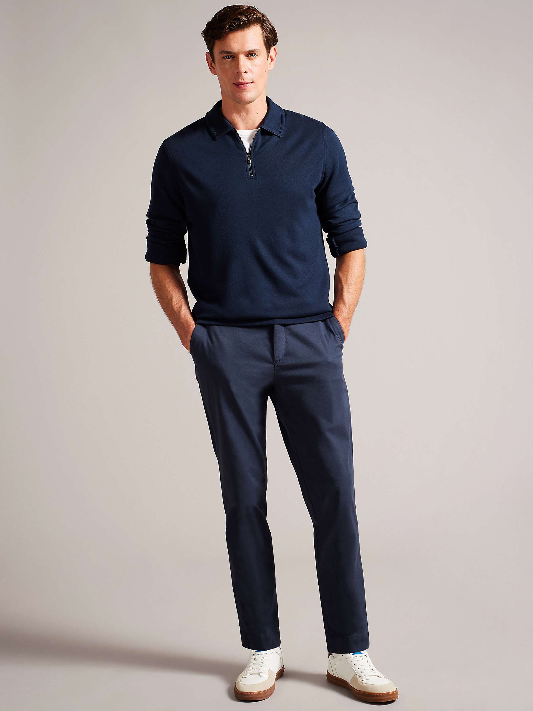 Buy Ted Baker Karpol Long Sleeve Soft Touch Polo Top Online at johnlewis.com