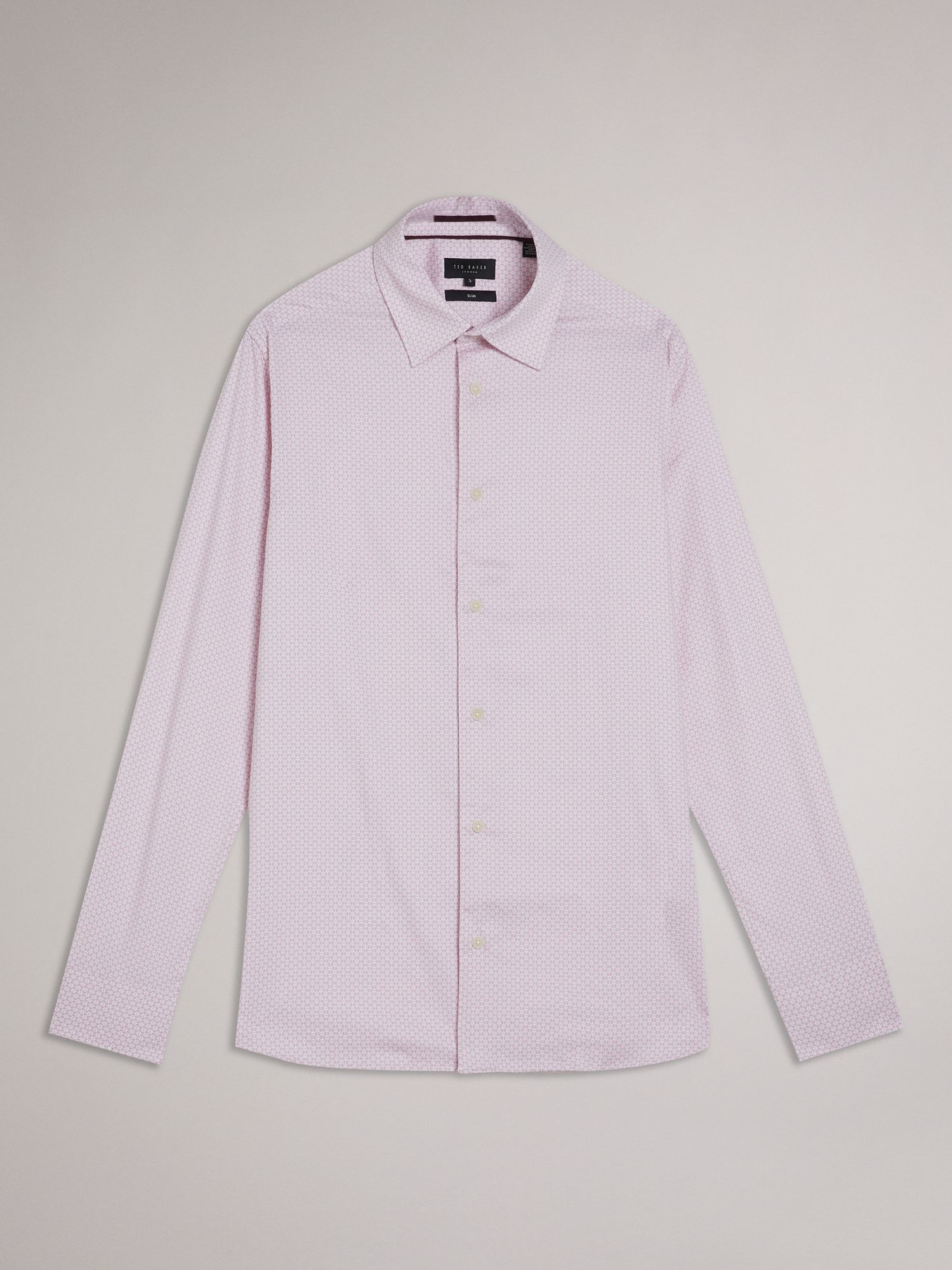 Buy Ted Baker Faenza Long Sleeve Geo Shirt, Pink Online at johnlewis.com