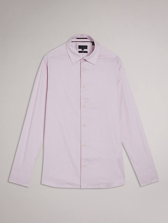 Ted Baker Faenza Long Sleeve Geo Shirt, Pink at John Lewis & Partners