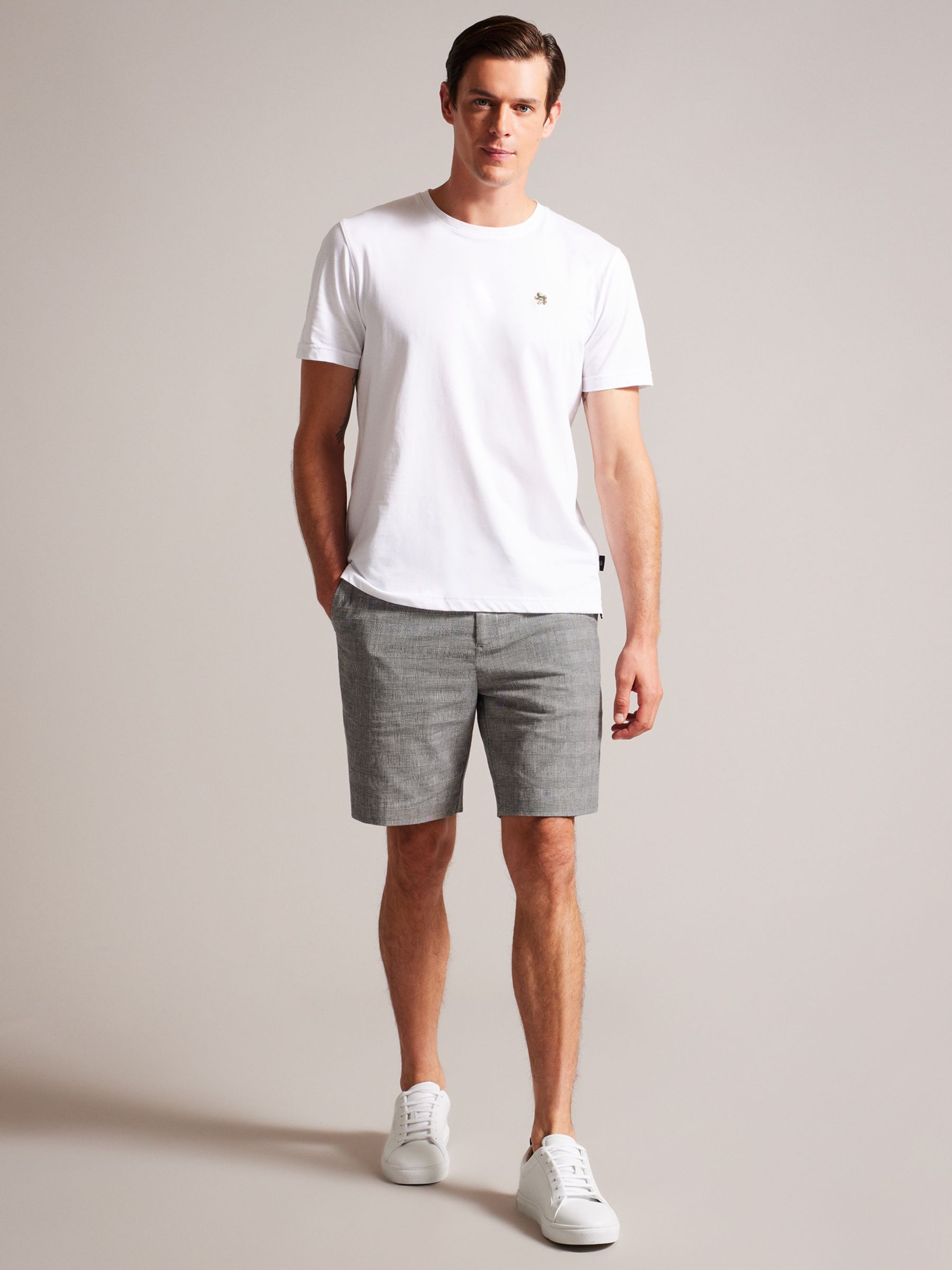 Buy Ted Baker Flekks Regular Fit Linen Shorts, Grey Online at johnlewis.com