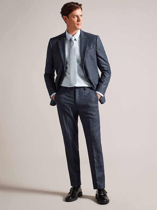 Ted Baker Arthurt Slim Fit Wool Blend Tailored Trousers, Navy