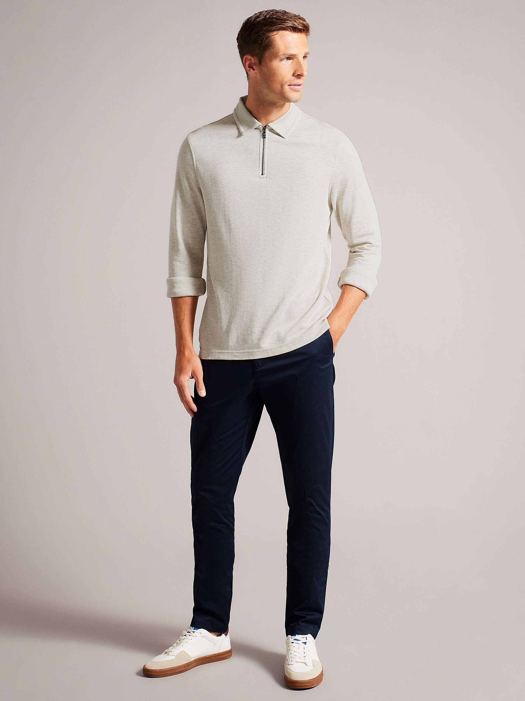 Buy Ted Baker Regular Soft Touch Polo, Natural Cream Online at johnlewis.com