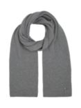 Tommy Hilfiger Essential Flag Knitted Cashmere and Organic Cotton Blend Scarf, Mid Grey Heather