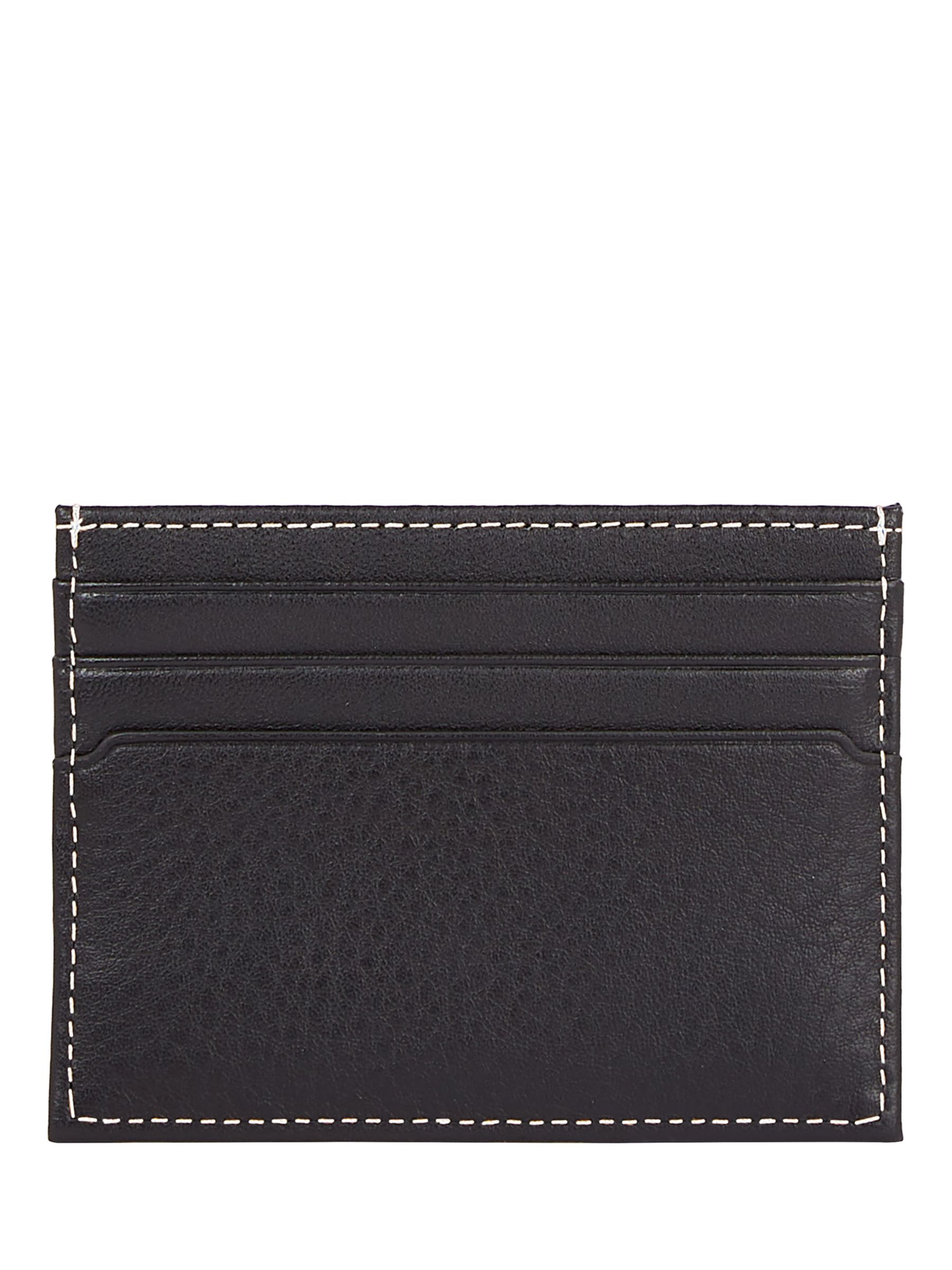 Tommy Hilfiger Corporate Leather Card Holder, Black at John Lewis ...