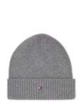 Tommy Hilfiger Essential Flag Cotton & Cashmere Knit Beanie Hat, Mid Grey Heather