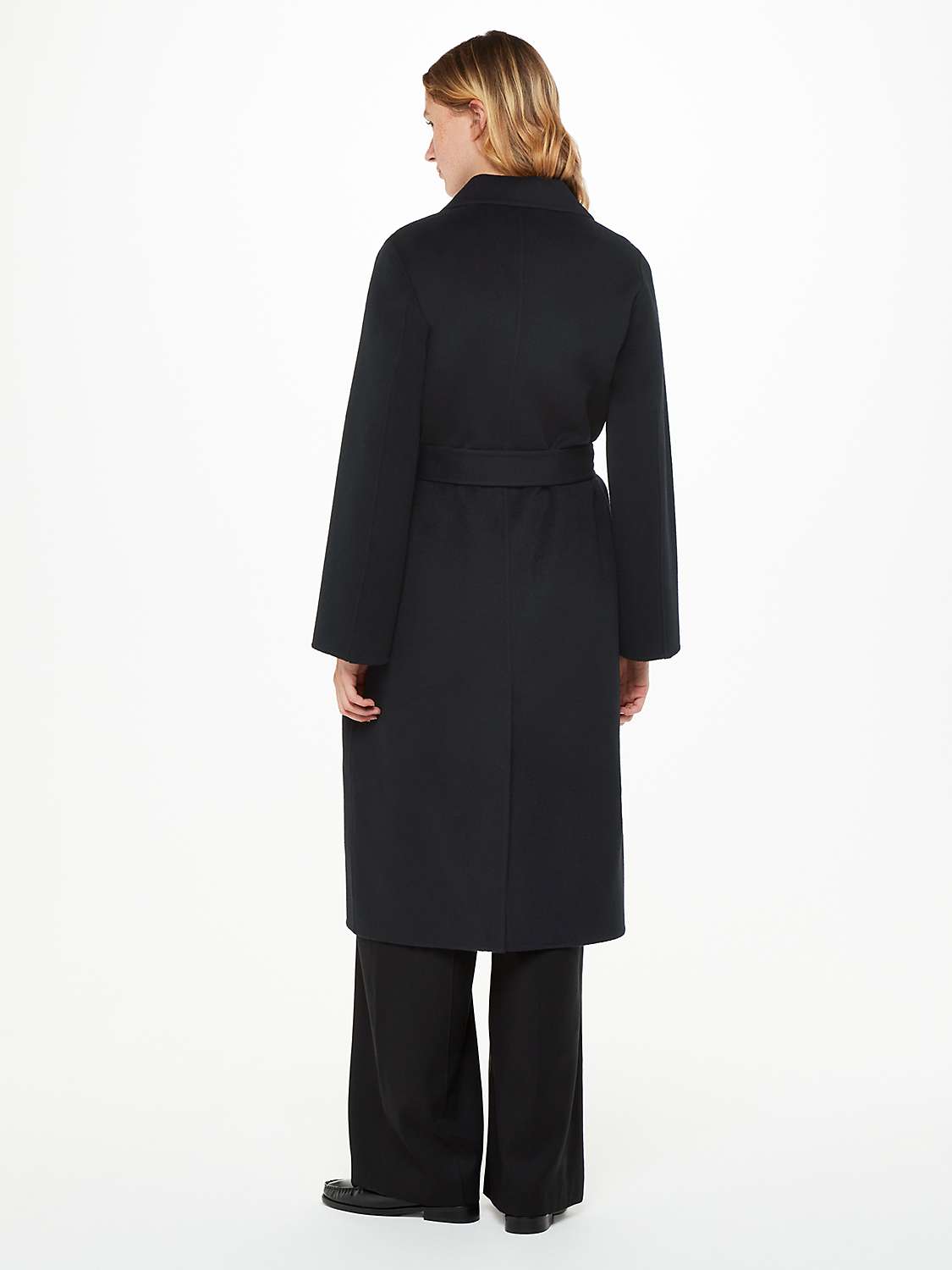 Buy Whistles Nell Belted Doubled Faced Coat, Black Online at johnlewis.com