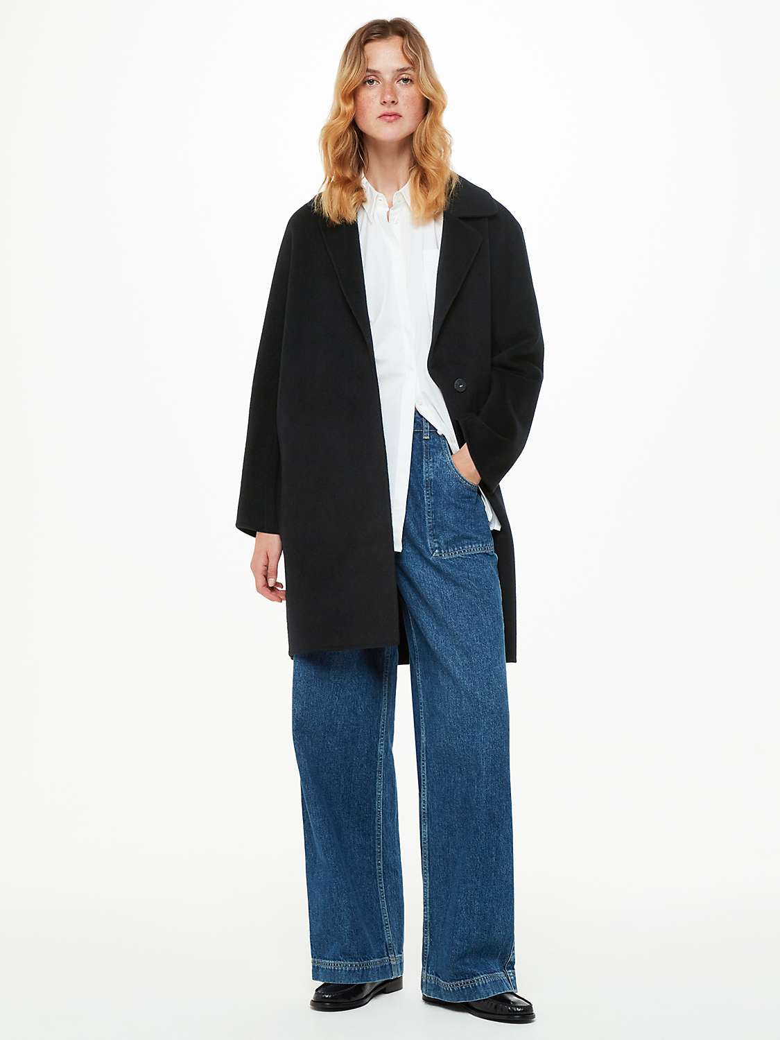 Buy Whistles Double Faced Wool Blend Coat, Black Online at johnlewis.com