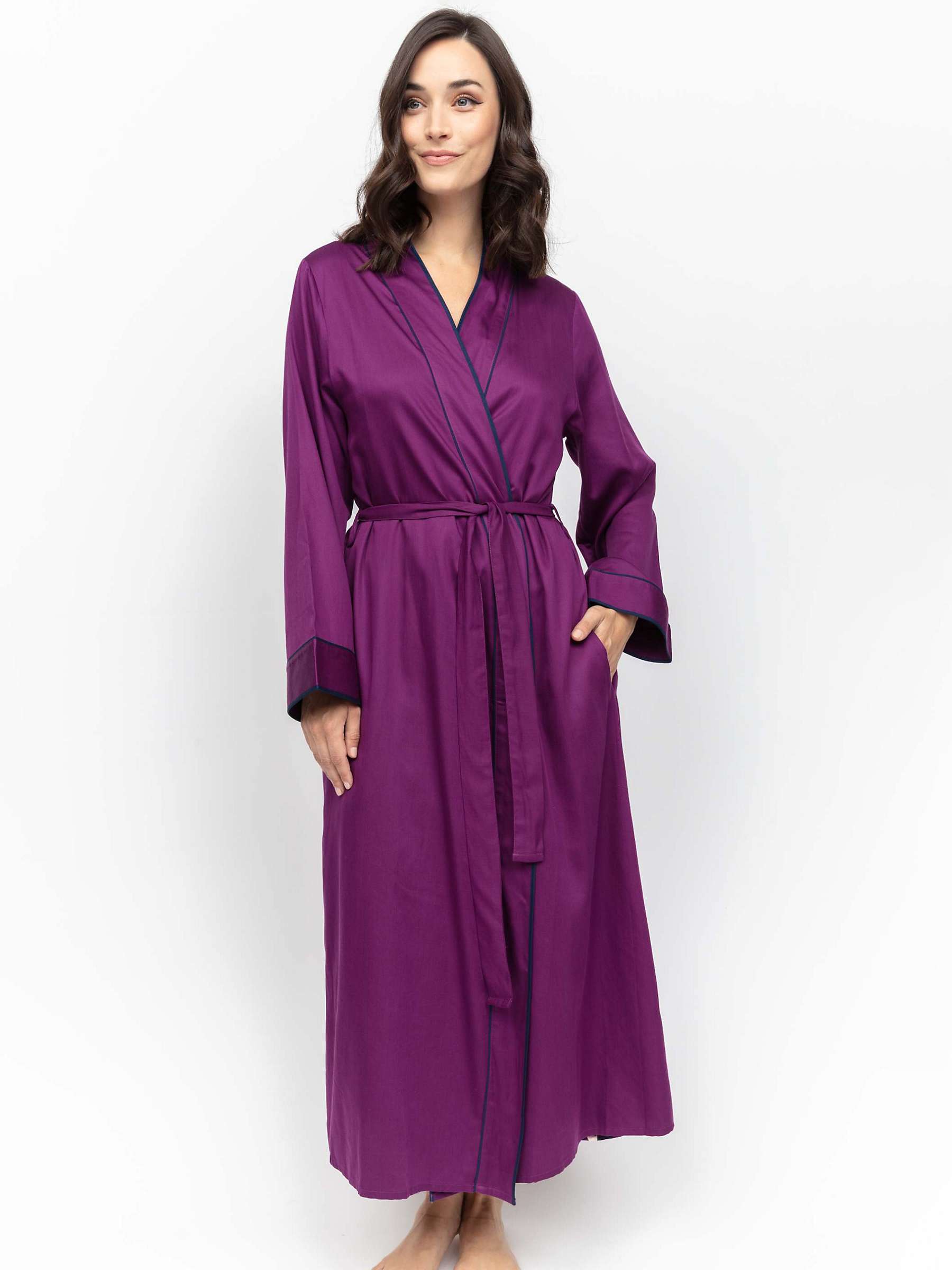 Buy Fable & Eve Southbank Solid Long Dressing Gown, Magenta Online at johnlewis.com