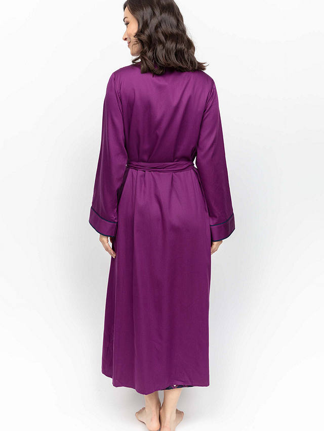 Fable & Eve Southbank Solid Long Dressing Gown, Magenta