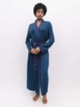 Fable & Eve Southbank Knit Long Dressing Gown, Navy